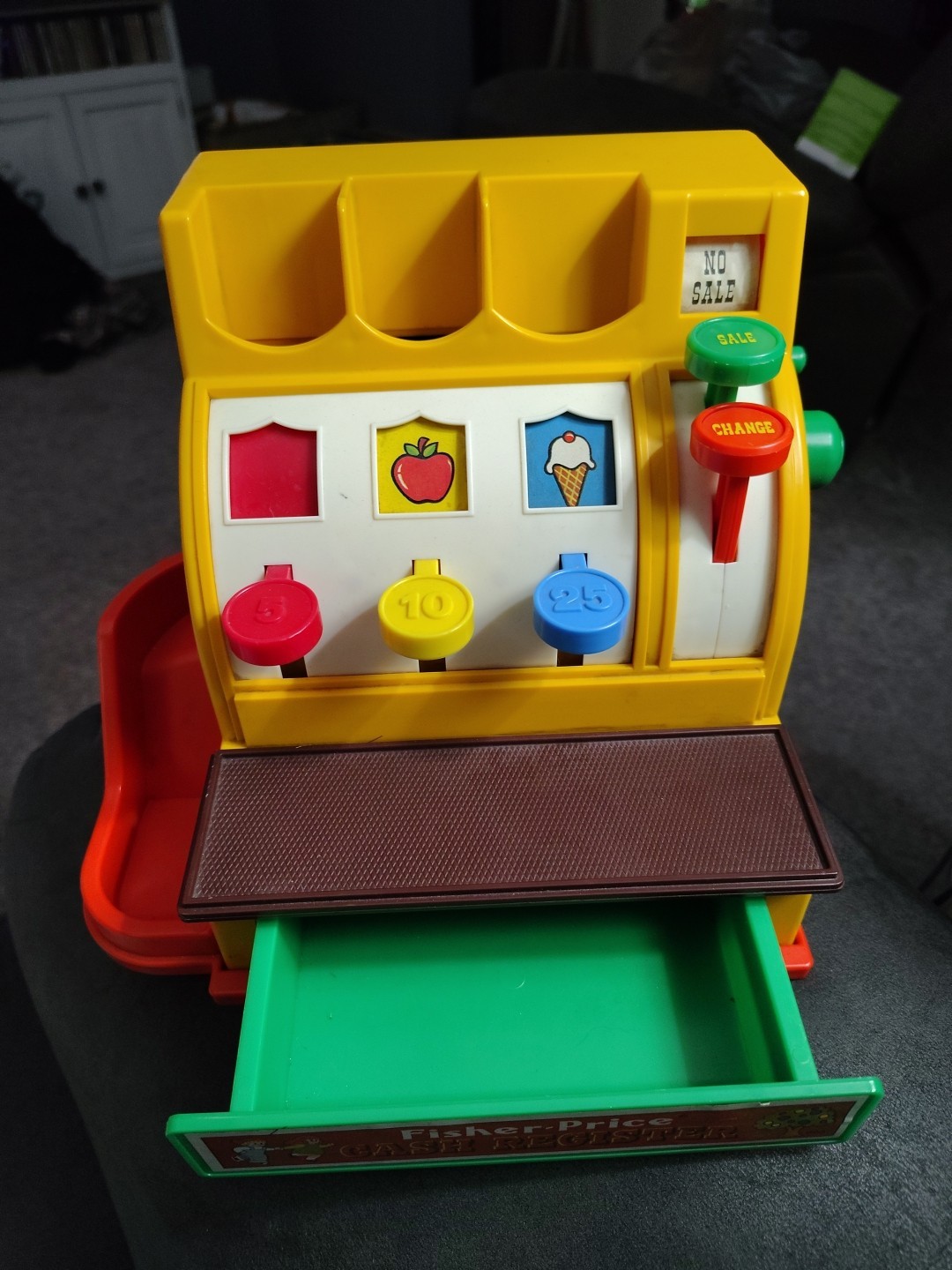 как выглядит Vintage 1974 Fisher Price Cash Register 926 Made in USA No Coins фото