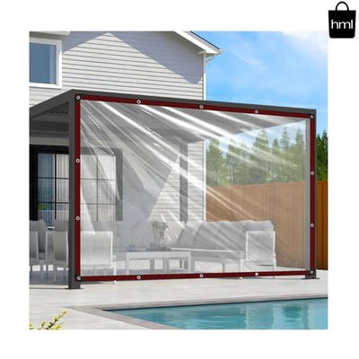 Clear Tarps Heavy Duty Waterproof - 8X10Ft Clear Plastic Tarp with Grommets Tran