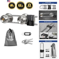 French Door Lock Double Door Security Barricade Lock Adjustable Alloy Steel