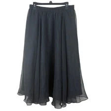 VTG Y2K 90s A.S.E. Collection Black Chiffon Skirt Size 18 Whimsigoth Fairycore
