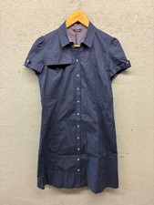 Hazzys Shirt Dress Women’s Small Navy Blue Cotton Blend Short Sleeve Casual Fit