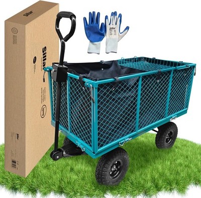 Gartenwagen 200L 350kg Sillar Tragkraft Metall schwenkbar luftbereift stabil