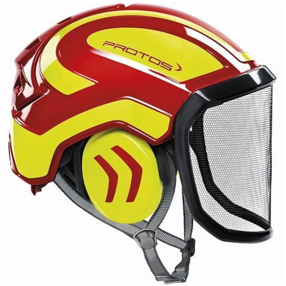 PROTOS Helmet Red & Yellow Pfanner Protos Integral Arborist Helmet