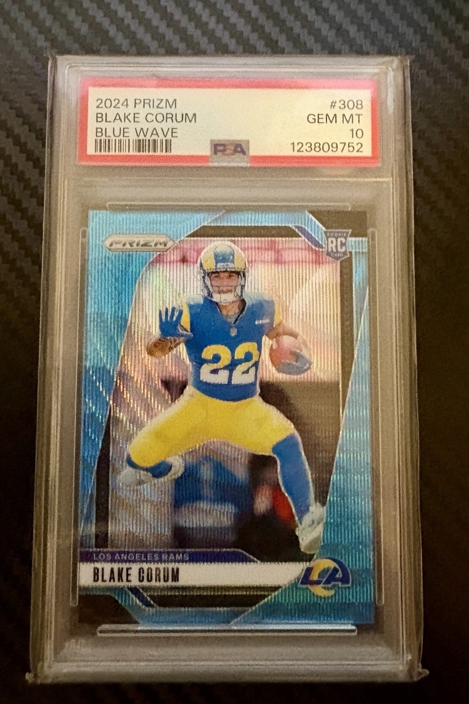 BLAKE CORUM 2024 PANINI PRIZM BLUE WAVE PRIZM ROOKIE RC #D 191/230 PSA 10 POP 7