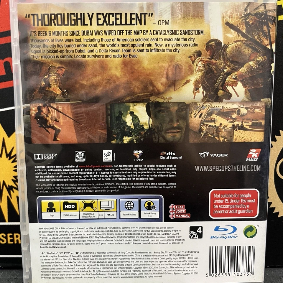 Spec Ops The Line W.Manual Playstation 3 PS3 PAL VGC TESTED FREE POSTAGE - Image 4 of 4