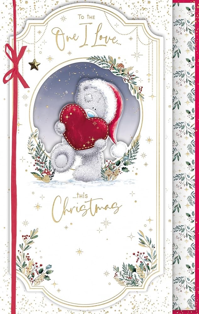 Bear Holding Heart One I Love Christmas Card - Image 3