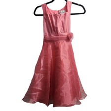 Rare Editions Coral Pink Flower Girl Dress Size 14 Occasion Party