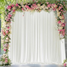 Ivory Backdrop Curtain for Wedding Parties Backdrop Drapes 10x10FT