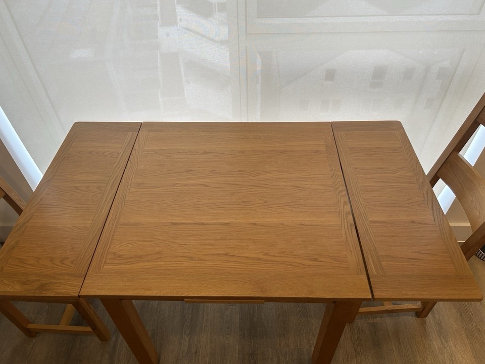 Cotswold Co Oakland Rustic Oak Extending Dining Table & 2 Chairs (RRP £ ...