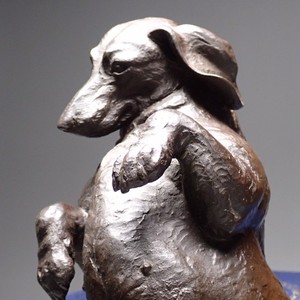 Vintage Dachshund Dog Cold Cast Bronze Sculpture Figure Figurine Doris Lindner