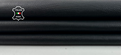 BLACK LIZARD PRINT TEXTURED EMBOSSED ON Thin Lambskin Leather 2+sqf 0.6mm #C5247