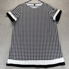 Shein Curve Womens Short Sleeve Pullover Dress Black White Plaid Size 4XL