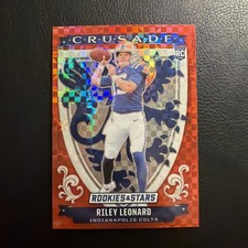 2025 Rookies & Stars - Riley Leonard - Crusade - Red Plaid Prizm (RC)
