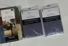 Lot of 3 Mainstays Table Covers Fabric & Vinyl Protector Set New Sealed