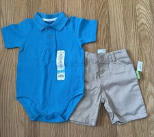 NWT Baby Boys Shorts Set Jumping Beans Bodysuit  Nannette Shorts - 12 Months