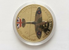 Queen Elizabeth II &pound;5 Gold Plated Battle of Britain 80th Anniv Coin 2020 Cased