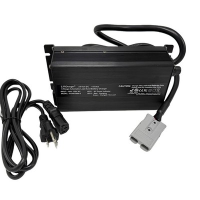 Replacement Battery Charger for NaceCare TTB516 Autoscrubber, 24V 15A, Gray Plug