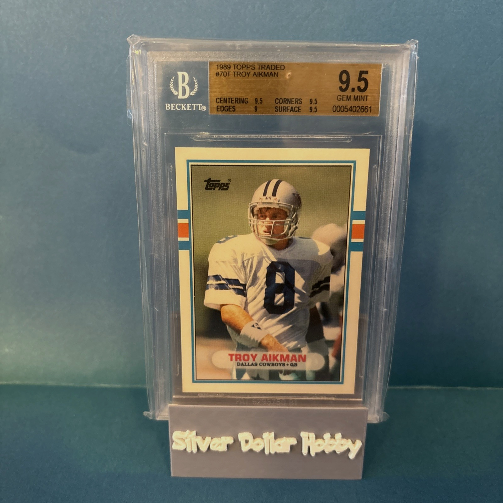 1989 Topps Traded #70T Troy Aikman Rookie Card - Dallas Cowboys