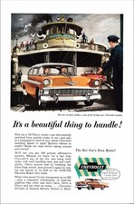 1956 Chevrolet With Corvette Original Color Print Ad