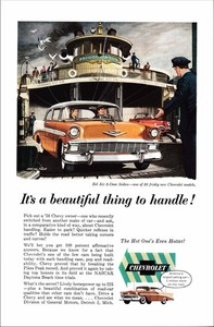 1956 Chevrolet with CORVETTE ORIGINAL COLOR PRINT AD