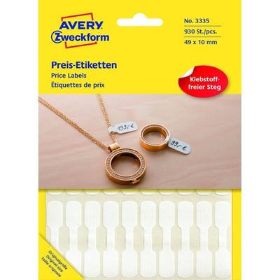 AVERY Zweckform Schmucketiketten 3335 weiß 49,0 x 10,0 mm, 930 St.