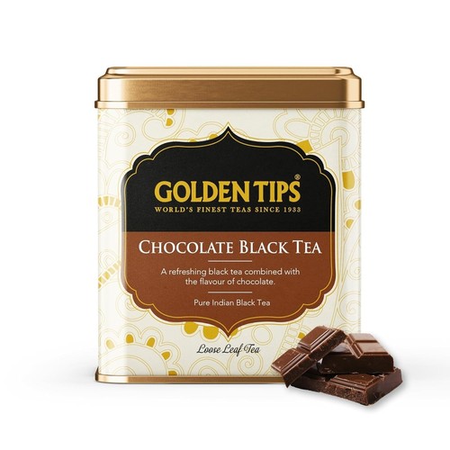 Golden Tips Full Leaf Black Tea Tin Can Chocolate Flavour (50 cups, 100 Gram)
