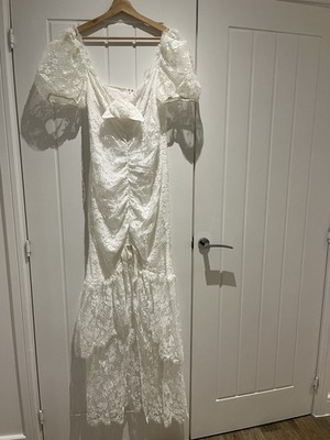 alessandra rich lace dress Alessandra Rich - Lace Draped Mini Dress - 40