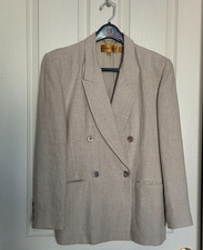Classiques Entier Nordstrom Blazer Womens Size Petites Med Tan/Beige Linen