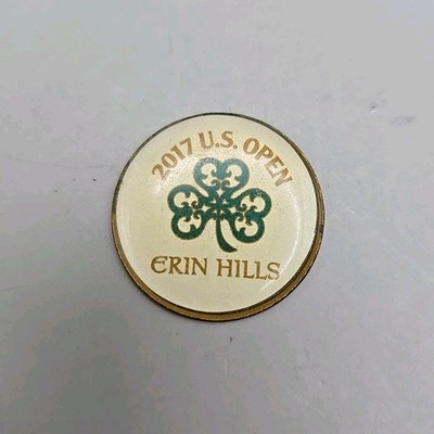 2017 U.S. Open Erin Hills Clover Shamrock Enameled Metal 1'' Golf Ball Marker