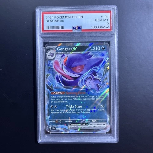 Pokémon Gengar ex 104/162 SV05 Temporal Forces Holo Double Rare Full Art PSA 10