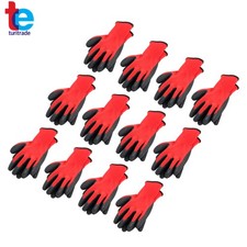 Rubber Coated Safety Work Gloves Crinkle Latex 12 Pairs M-Size Large
