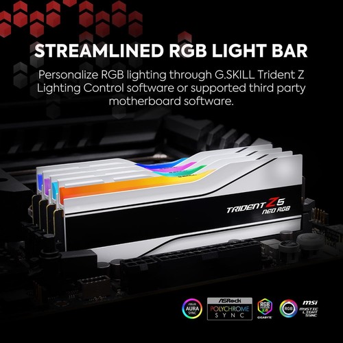 G.SKILL Trident Z5 Neo RGB Series 64GB 2x32GB 6000MT/s CL30-36-36-96 1.40V White - Picture 4 of 8