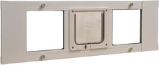 Aluminum Sash Window Pet Door Adjustable to Fit Window Widths from 33" to 38"