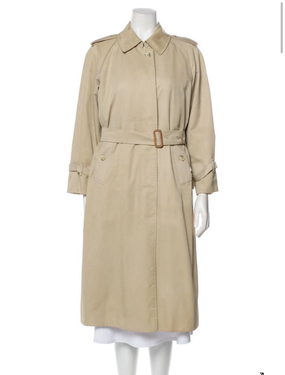 Gabardina vintage Burberrys de un solo pecho beige a cuadros Nova pequeña