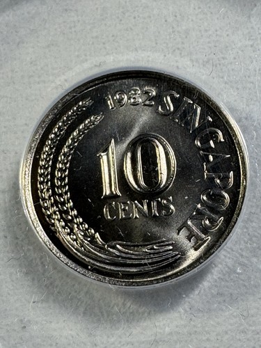 1982 Singapore 10 Cents Graded MS 67 by ANACS