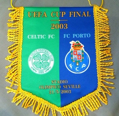 2003 UEFA Cup Final Pennant Celtic FC vs Porto Sevilla Soccer Banner