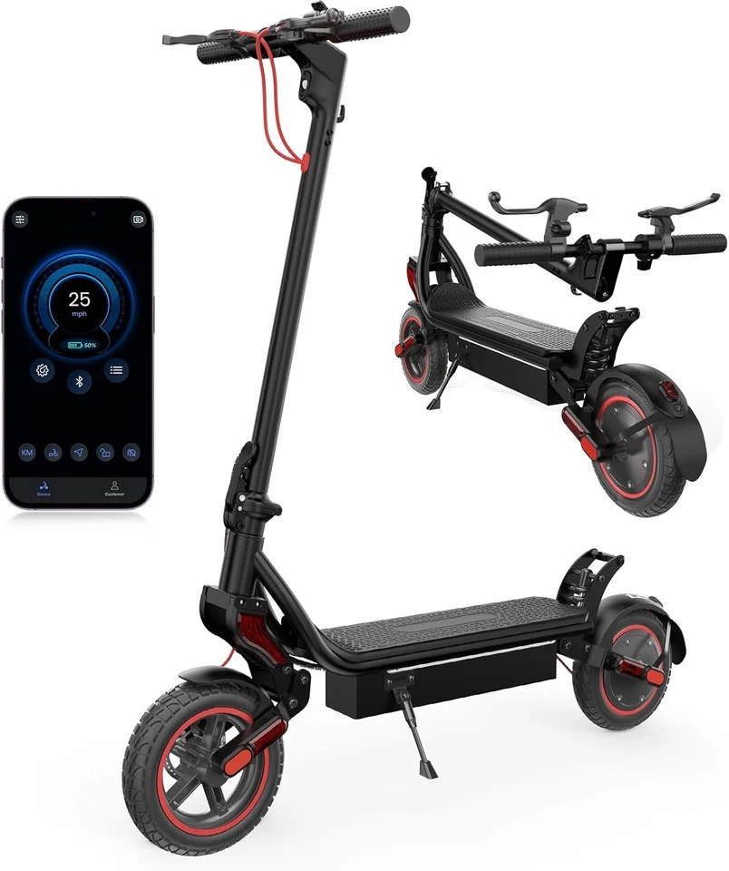 iScooter W8 Electric Scooter 500W 48V/14AH Offroad 10'' 45km/h E-Scooter Foldable EU - Image 2 of 4