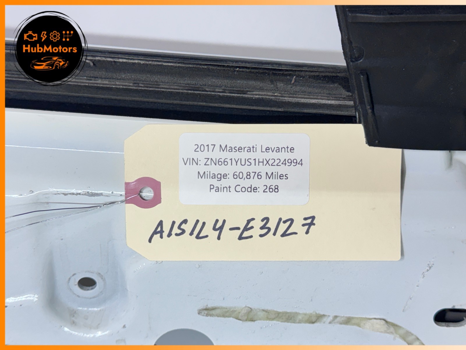 17-24 Maserati Levante M161 Front Left Driver Side Door Shell White OEM
