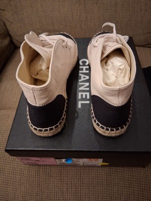 Chanel Espadrilles C6834 Rose Clair/Noir Size 38