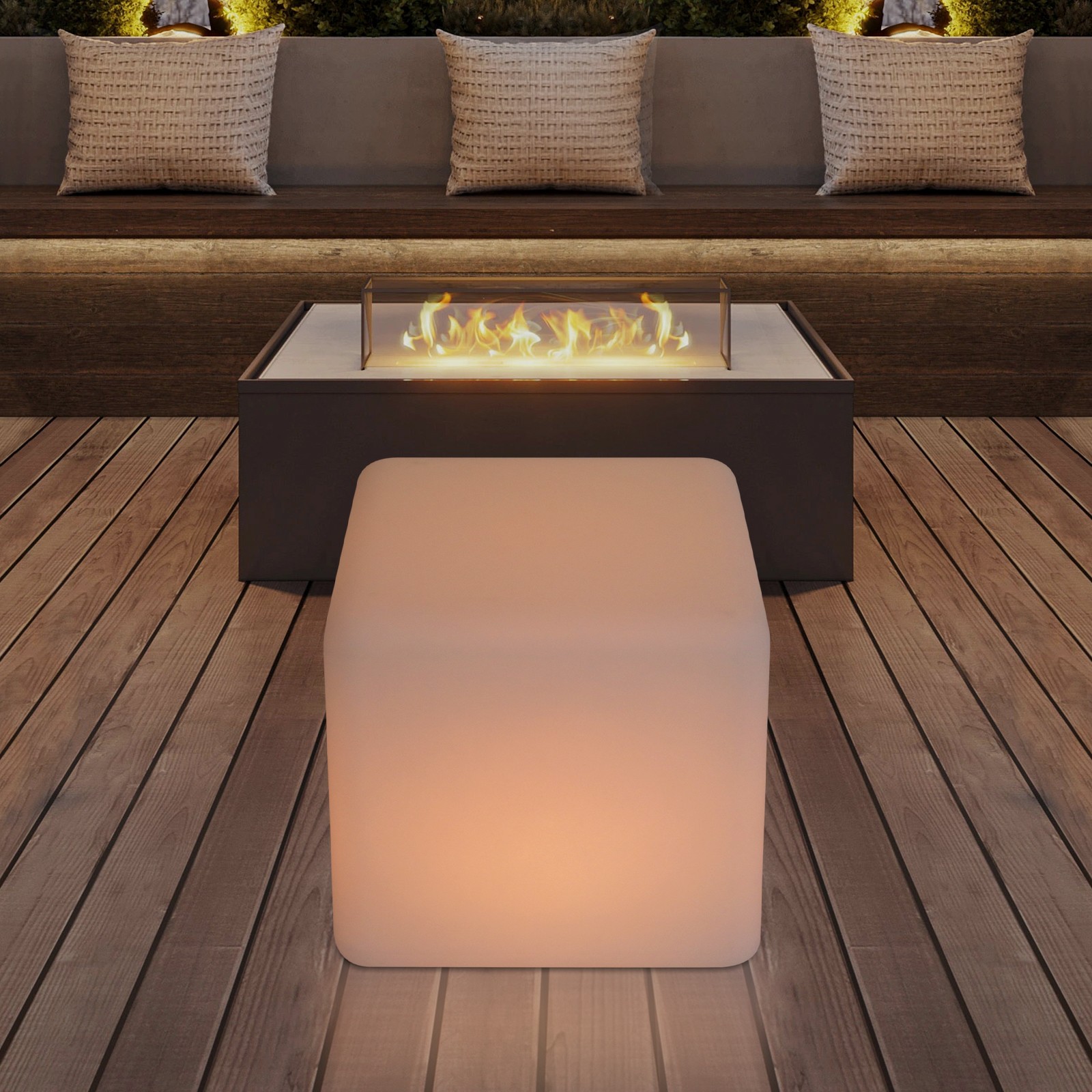 16 Color Cube LED RGB Changing Light Stool Outdoor Indoor Patio Party Chair Seat