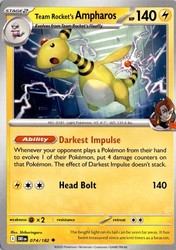 Team Rocket's Ampharos 074/182 Destined Rivals