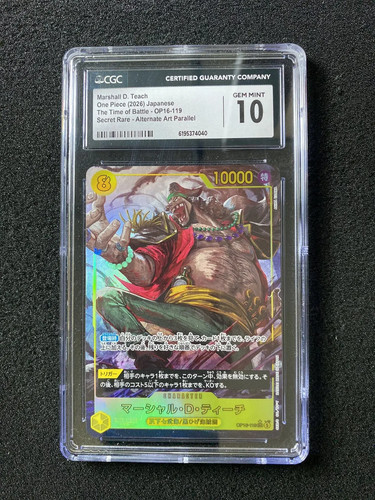 2026 One Piece Japanese Marshall D. Teach #OP16-119 SEC Holo CGC 10 #1 YX80
