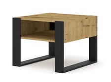TABLE BASSE MOBILE PC PLATEAU 2 NIVEAUX CHENE 60x60.20x47.50cm MONDI