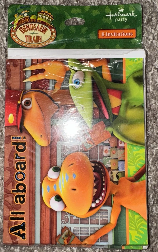 Invitaciones de fiesta de cumpleaños tren de dinosaurios PBS (8) Foto 3 de 4