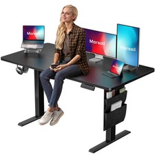 Electric Standing Desk Adjustable Height 48x24 inch Stand up Desk with Storag...