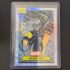 💎2024 TOPPS CHROME MARVEL SPIDER WEB REFRACTOR /399 BLACK CAT #54