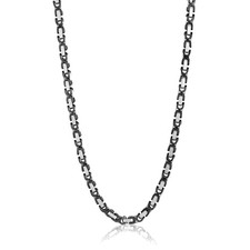 Invicta Jewelry Men's Byzantine Chain Black Two Tone Necklace