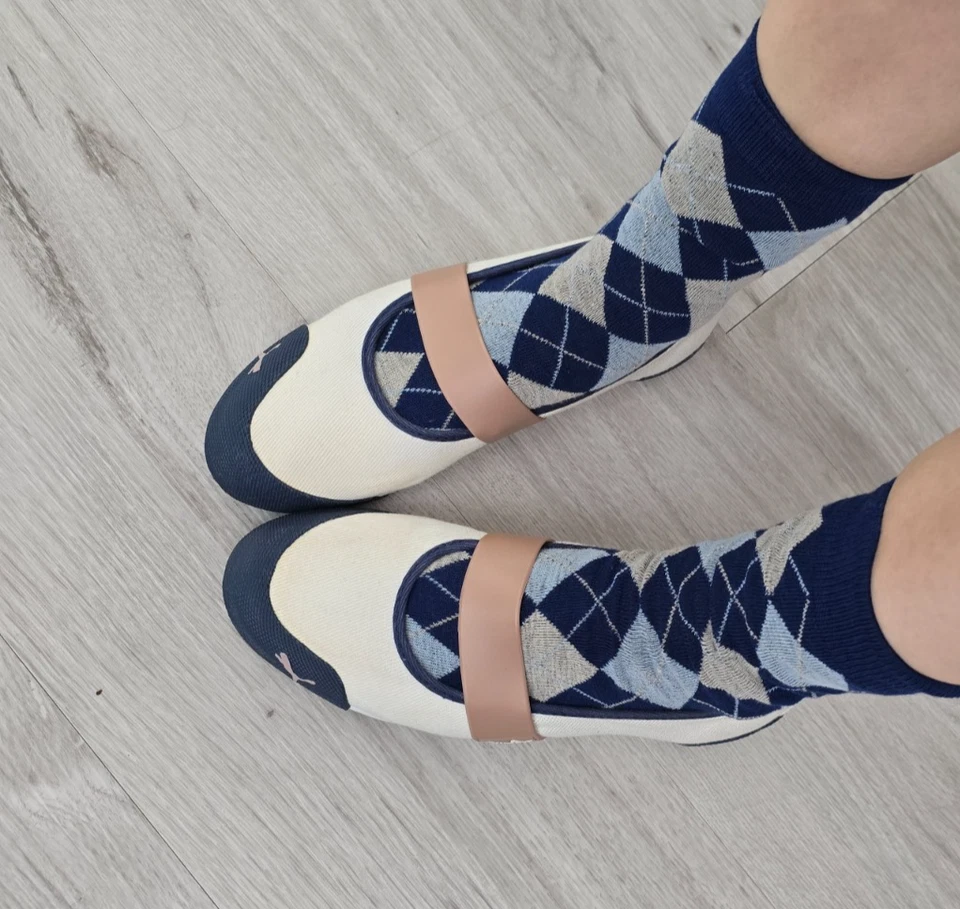 vintage Puma | sneakerina cream canvas sporty balletcore mary jane flats | WMS 8 - Image 2 of 4