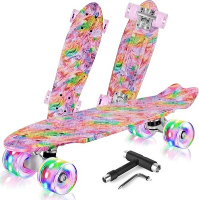 Mini Cruiser Skateboard Komplettset 22 Zoll für Kinder Jugendliche Erwachsene