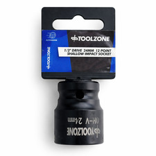 24mm Shallow Impact Socket 1/2" Drive CR‑V Bi‑Hex 12‑Point  Elite 24mm Socket